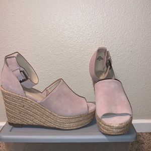 NEW Marc Fisher Cala suede espadrille wedge